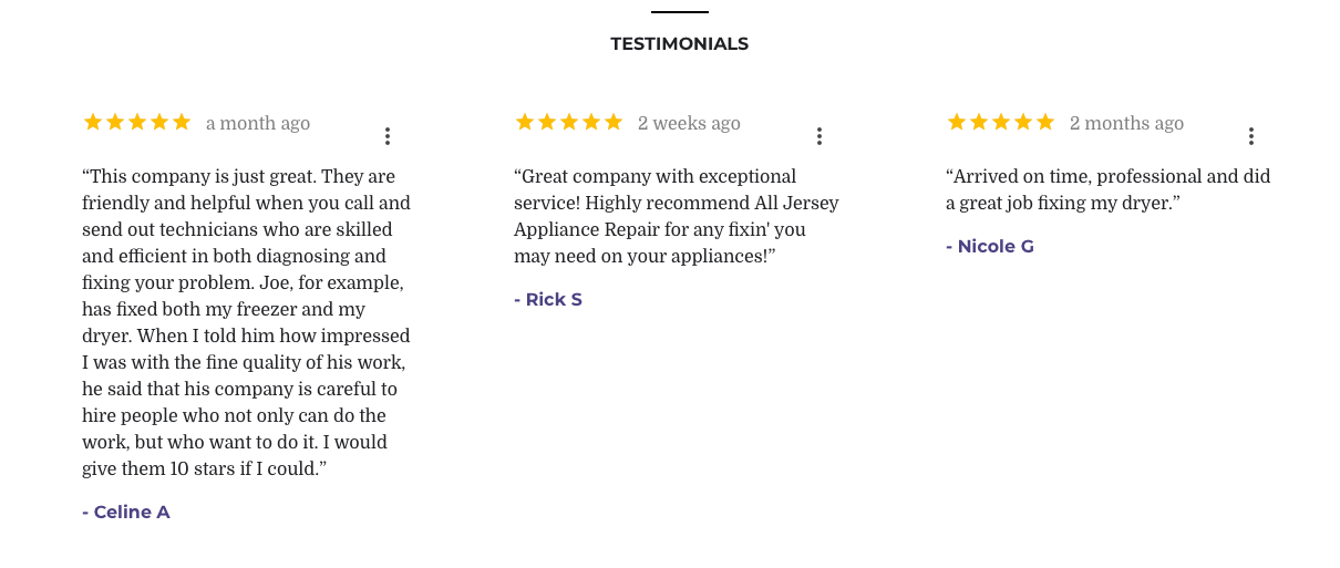 Reviews All Jersey Appliance Repair